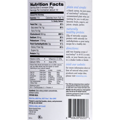 Tera's Whey rBGH Free Whey Protein  (1x12 OZ)